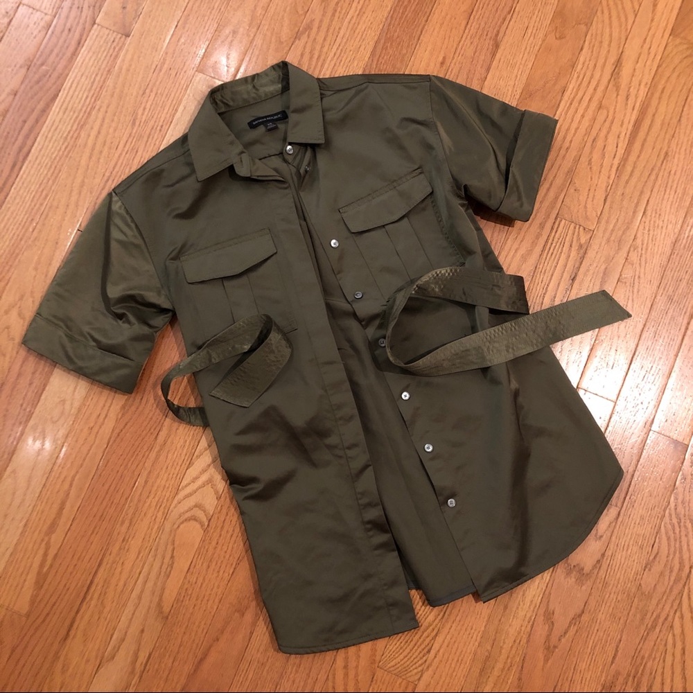 Banana Republic Olive Green Shortsleeved  Work Jacket / Shirt